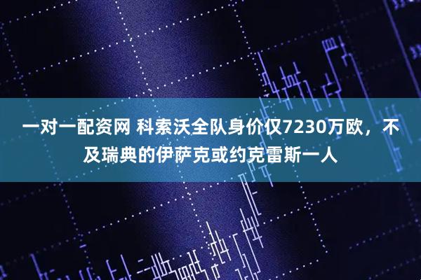一对一配资网 科索沃全队身价仅7230万欧，不及瑞典的伊萨克或约克雷斯一人