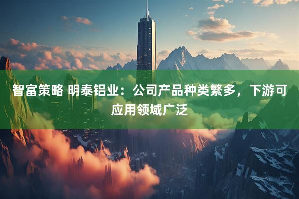 智富策略 明泰铝业：公司产品种类繁多，下游可应用领域广泛